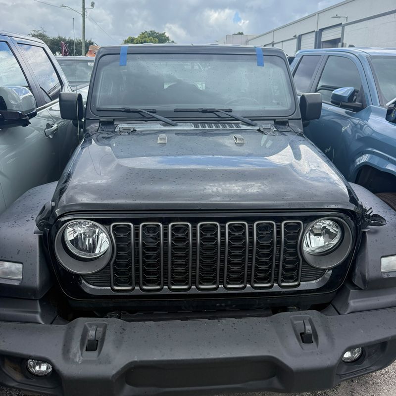 Jeep Wrangler with a new windshield